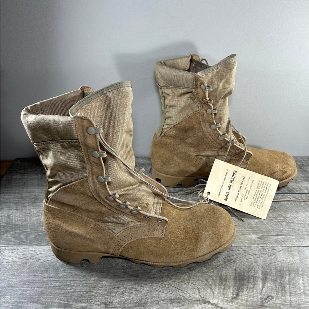 Rosearch Desert Hot Weather Leather Men’s Soft Toe Combat Work Boots Size 12 W